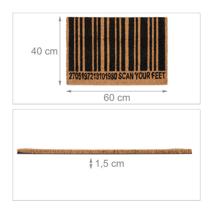 Doormat coconut fiber barcode