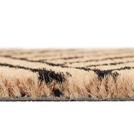 Door mat coconut fiber black stripes