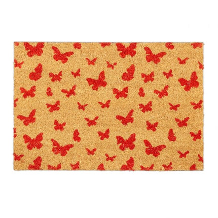 Doormat coconut fiber butterflies