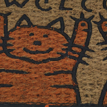 Door mat coconut fiber cats