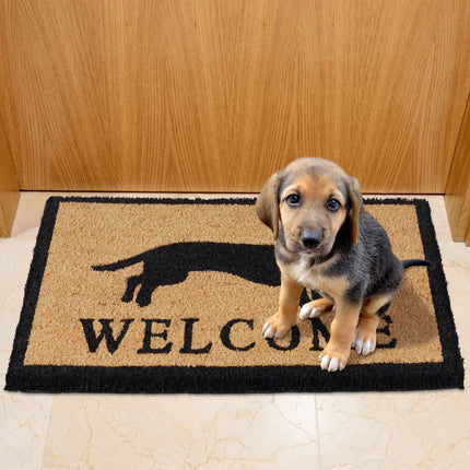 Door mat coconut fiber dachshund