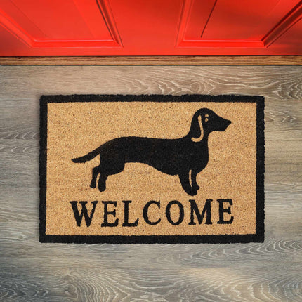 Door mat coconut fiber dachshund