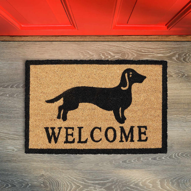Door mat coconut fiber dachshund