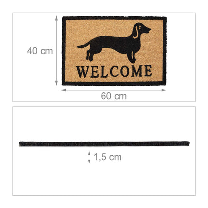 Door mat coconut fiber dachshund