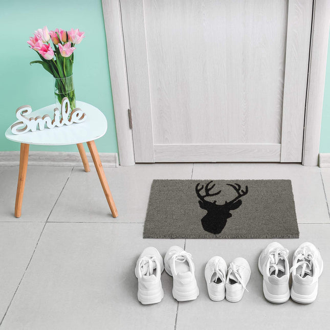 Door mat coconut fiber deer head