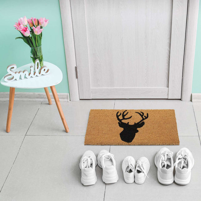 Door mat coconut fiber deer head