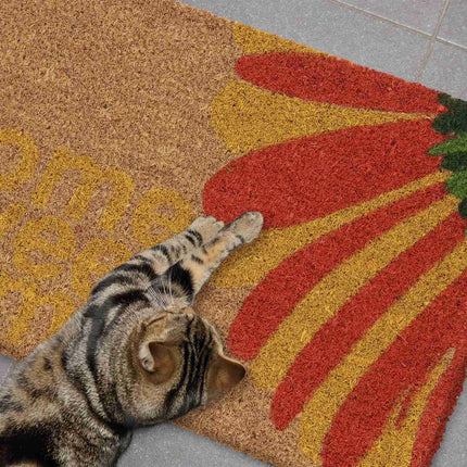 Door mat coconut fiber flower
