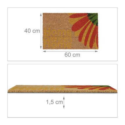 Door mat coconut fiber flower