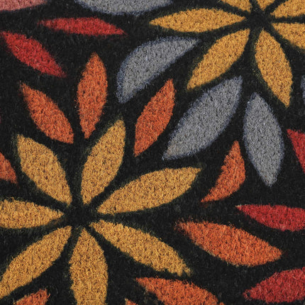 Door mat coconut fiber flowers