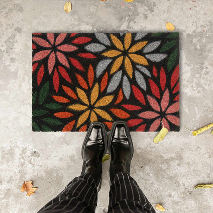 Door mat coconut fiber flowers