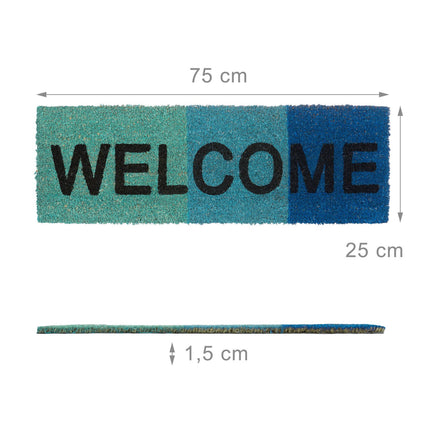 Door mat coconut fiber narrow with star