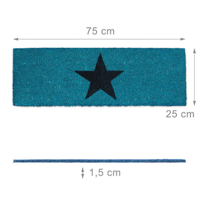 Door mat coconut fiber narrow with star