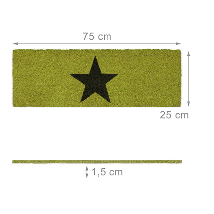 Door mat coconut fiber narrow with star