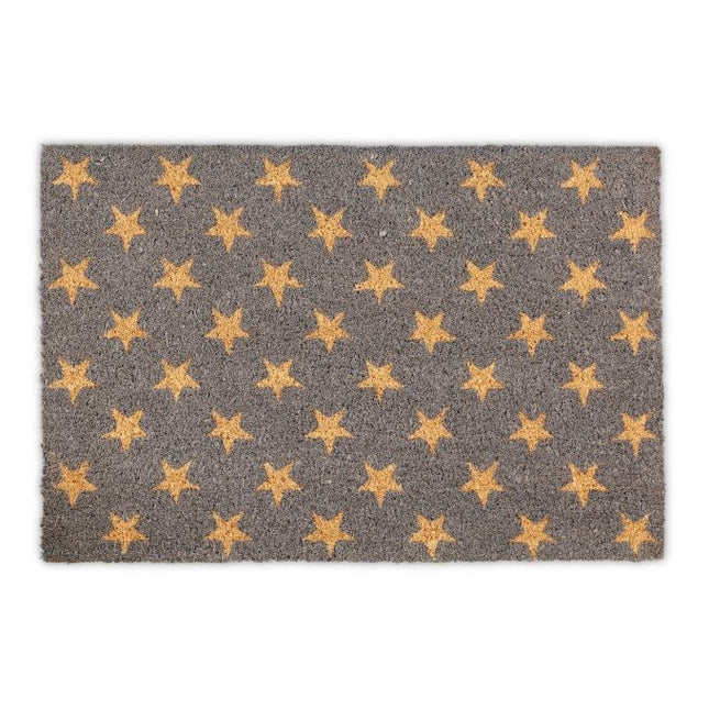 Doormat coconut fiber star pattern