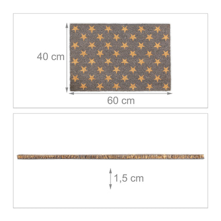 Doormat coconut fiber star pattern