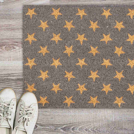 Doormat coconut fiber star pattern