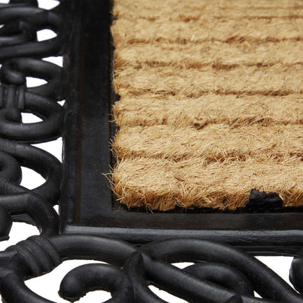 Door mat coconut fiber striped