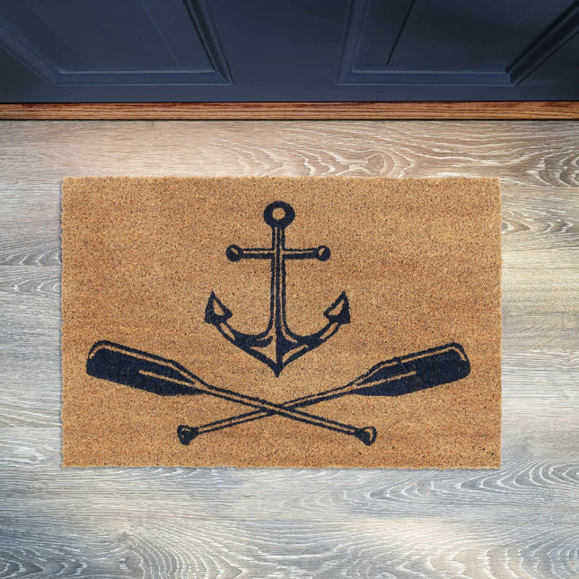 Doormat coconut fiber with anchor & oars