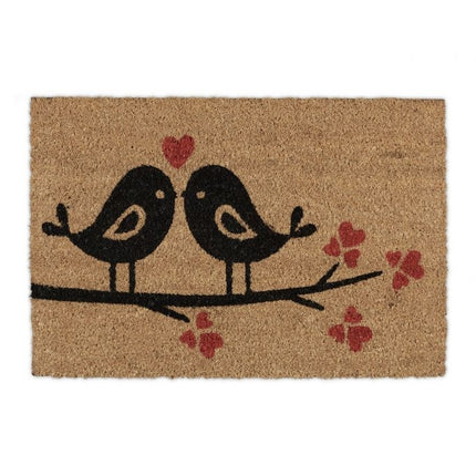 Doormat coconut fiber with birds
