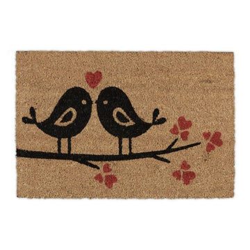 Doormat coconut fiber with birds