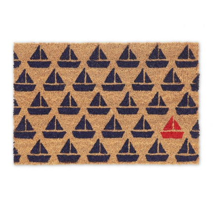 Doormat coconut fiber with boat pattern