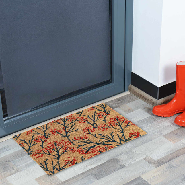 Door mat coconut fiber with branch pattern