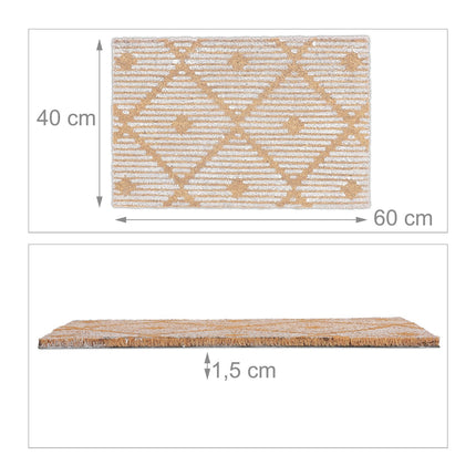 Doormat coconut fiber with checkered pattern
