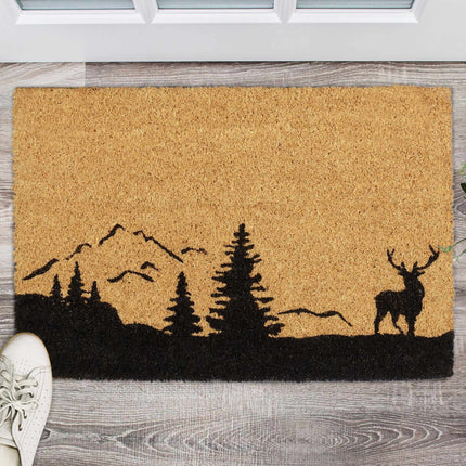 Doormat coconut fiber with deer motif