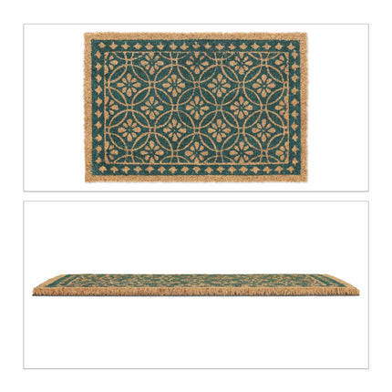 Doormat coconut fiber with floral design