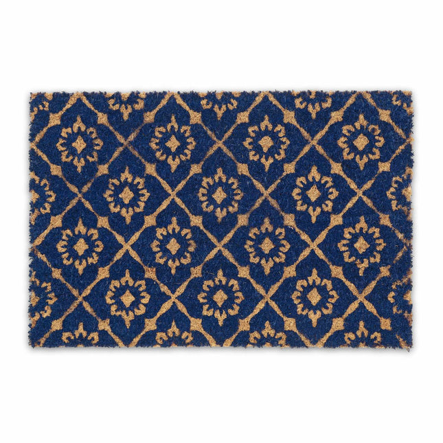 Door mat coconut fiber with floral pattern