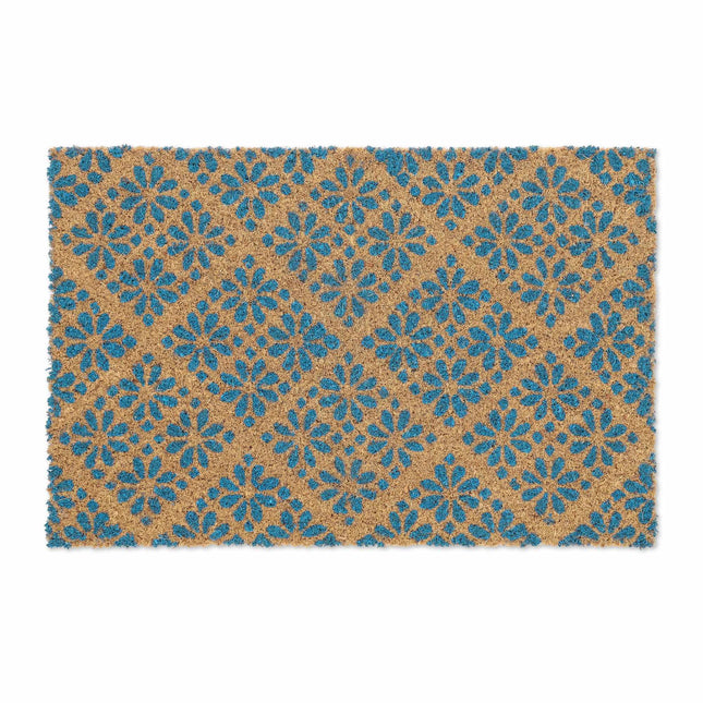 Door mat coconut fiber with floral pattern