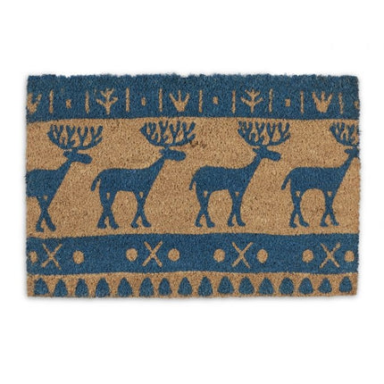 Doormat coconut fiber with reindeer