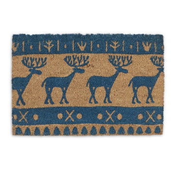 Doormat coconut fiber with reindeer