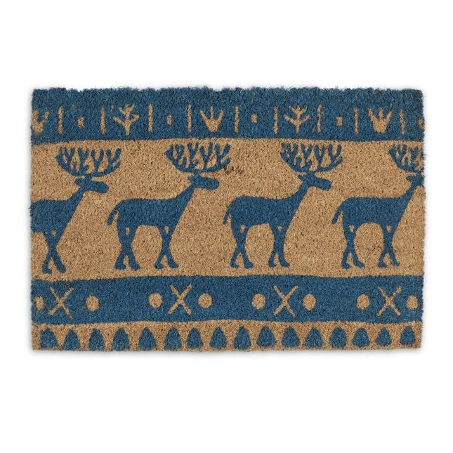 Doormat coconut fiber with reindeer