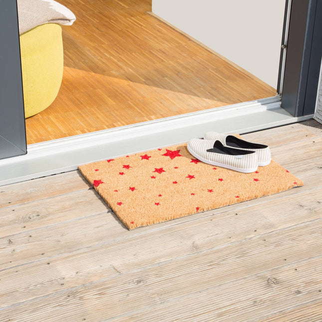 Doormat coconut fiber with star motif