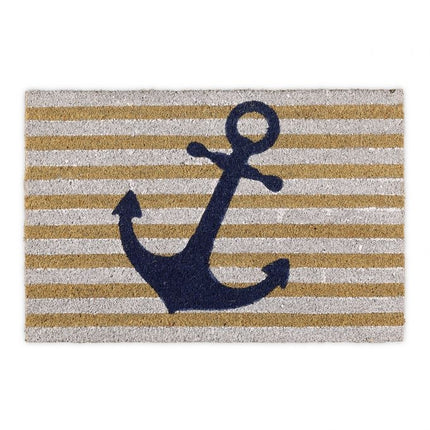 Doormat coconut fiber with stripes & anchors