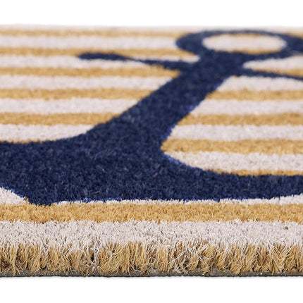 Doormat coconut fiber with stripes & anchors