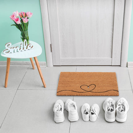 Door mat coconut heart
