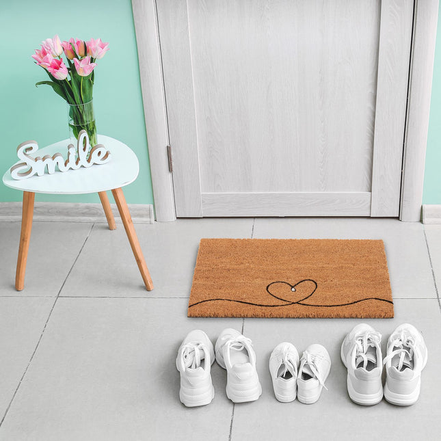 Door mat coconut heart