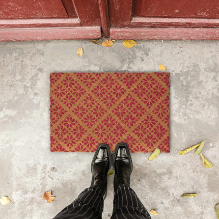 Doormat in a floral pattern
