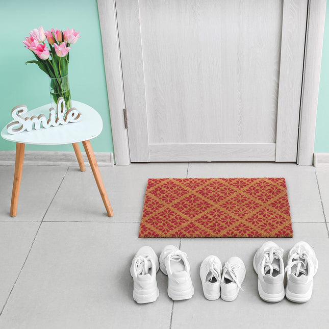 Doormat in a floral pattern