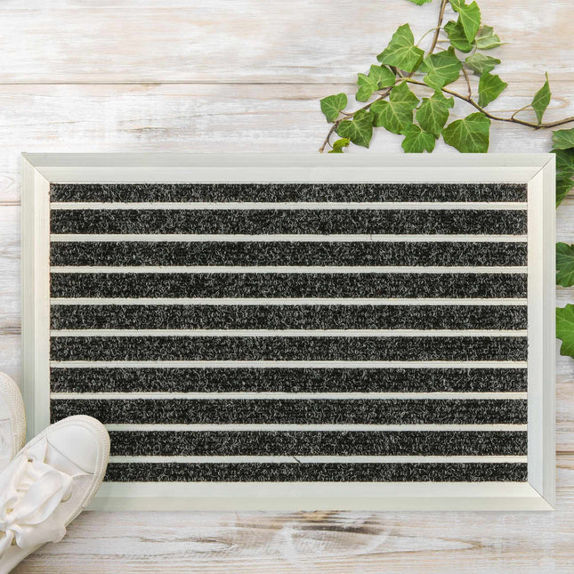 Doormat in aluminum black