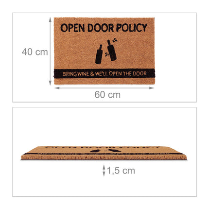 Door mat in coconut "BRING WINE
