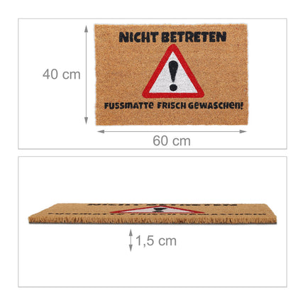 Door mat in coconut "Do not enter."