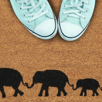 Doormat in coconut Elephants