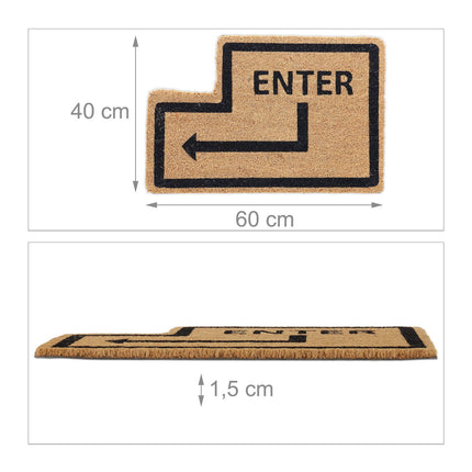 Door mat in coconut Enter