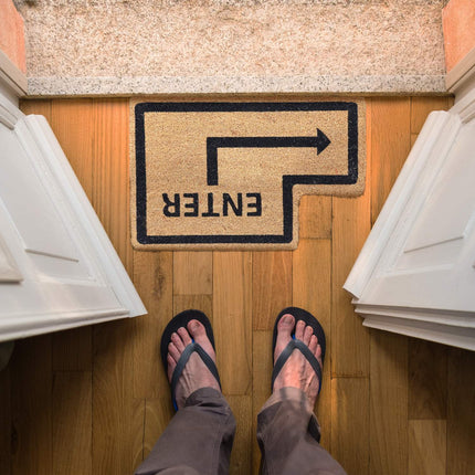 Door mat in coconut Enter