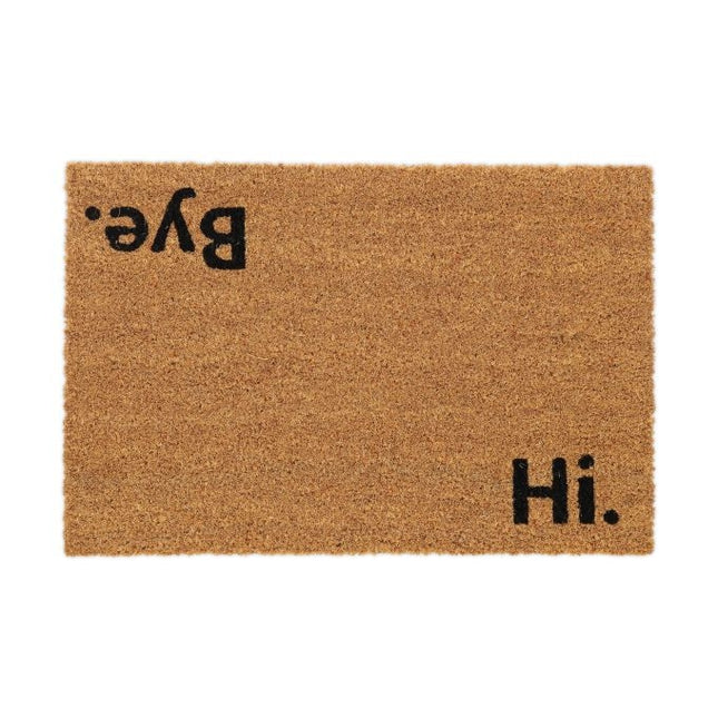 Door mat in coconut "Hello. Bye."