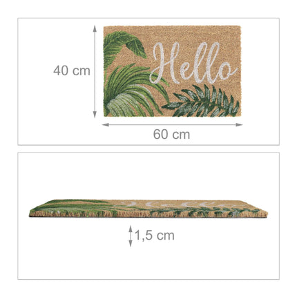 Door mat in coconut "Hello