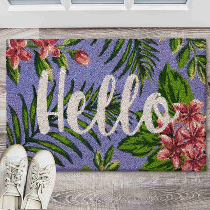 Door mat in coconut Hello